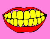 Desenho Boca e dentes pintado por rafaela de sousa