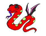 Desenho Serpente com asas pintado por brunomode45