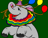Desenho Elefante com 3 balões pintado por jaqueline cavalcanti