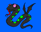 Desenho Serpente com asas pintado por samuel