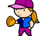 Desenho Jogadora de basebol pintado por sil