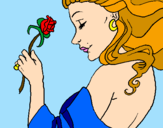 Desenho Princesa com uma rosa pintado por Felipe¹