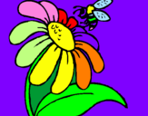 Desenho Margarida com abelha pintado por kaoane