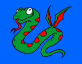 Desenho Serpente com asas pintado por catarina