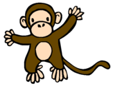 Desenho Gracioso pintado por macaco