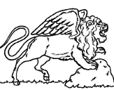 Desenho Leão alado pintado por BETO
