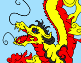 Desenho Dragão japonês pintado por dada