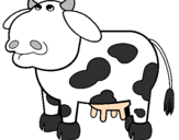 Desenho Vaca pensativa pintado por carol