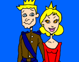 Desenho Príncipe e princesa pintado por kimberlly