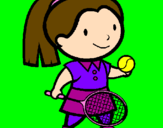 Desenho Rapariga tenista pintado por fer