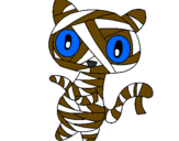 Desenho O gato momia pintado por patelas