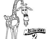 Desenho Madagascar 2 Melman pintado por urso pooh