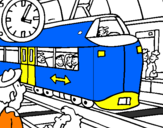 Desenho Estação de caminhos de ferro pintado por HUGO VICTORIO