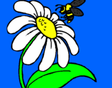 Desenho Margarida com abelha pintado por joão  vitor