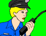 Desenho Polícia com um walkie pintado por bffygyuhuigjijiui