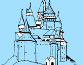 Desenho Castelo medieval pintado por anónimo