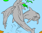 Desenho Golfinhos a brincar pintado por neusete