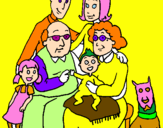 Desenho Família pintado por victor