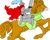 Desenho Cavaleiro a cavalo pintado por leonardo