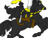 Desenho Cavaleiro a cavalo pintado por Marcelo