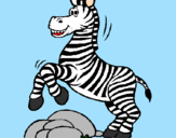Desenho Zebra a saltar pedras pintado por Gabriele