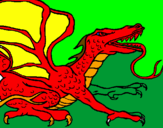 Desenho Dragão réptil pintado por luiz