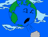Desenho Terra doente pintado por bruno de lima