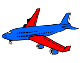 Desenho Avião de passageiros pintado por igor