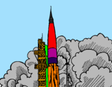 Desenho Lançamento foguete pintado por BRUNO