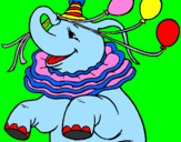 Desenho Elefante com 3 balões pintado por DANY