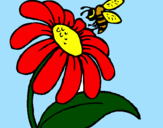 Desenho Margarida com abelha pintado por Matheus Henrique