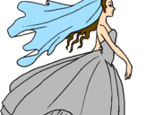 Desenho Noiva pintado por abelly e o vestido lindo