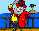 Desenho Pirata a bordo pintado por João