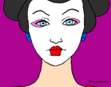 Desenho Cara de geisha pintado por gabriela