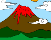 Desenho Monte Fuji pintado por nathania