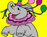 Desenho Elefante com 3 balões pintado por erick e suzy