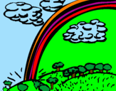 Desenho Arco-íris pintado por neia