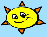 Desenho Sol sorridente pintado por 100  nereas