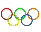 Desenho Argolas dos jogos olimpícos pintado por diogo