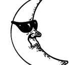 Desenho Lua com óculos de sol pintado por luiz