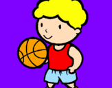 Desenho Jogador de basquete pintado por Thiago