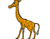 Desenho Girafa pintado por si