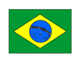 Desenho Brasil pintado por Bandeira do Brasil