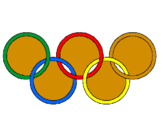 Desenho Argolas dos jogos olimpícos pintado por ARTHUR
