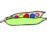 Desenho Ervilhas pintado por Ervilha colorida