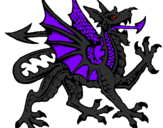 Desenho Dragão agressivo pintado por dragao negro