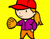 Desenho Jogadora de basebol pintado por margarida m.s