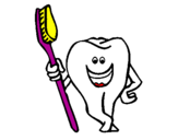 Desenho Dentes e escova de dentes pintado por kaka