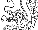Desenho Dragão japonês pintado por lucas