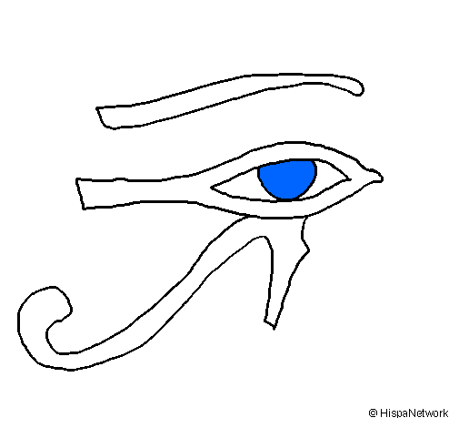 Desenho Olho de hórus pintado por gato